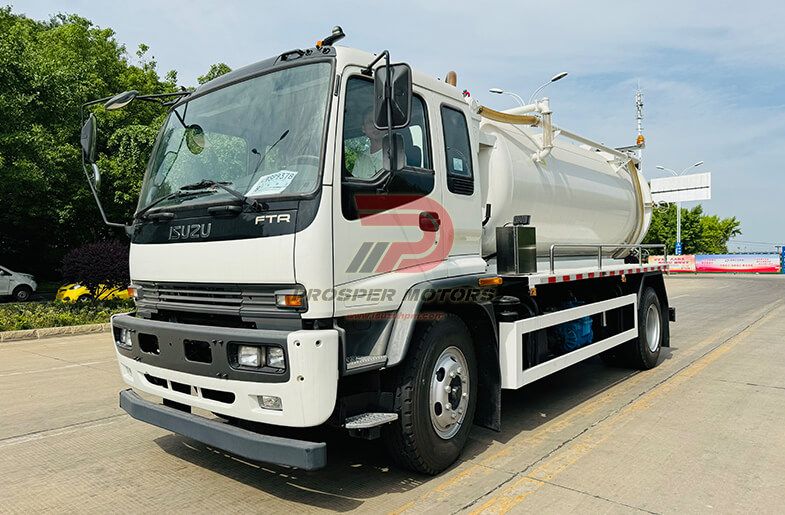 10 cubic meters 4x2 ISUZU FTR 10m3 dej phwj lub tshuab nqus tsev tank tsheb