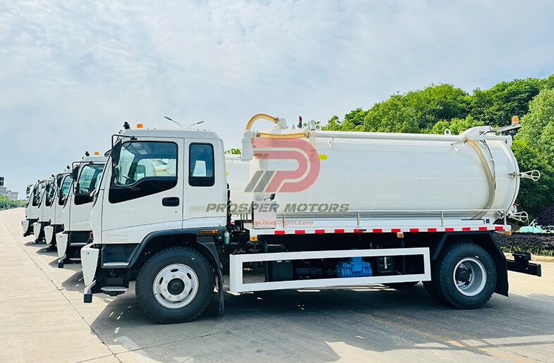 10 cubic meters 4x2 ISUZU FTR 10m3 dej phwj lub tshuab nqus tsev tank tsheb