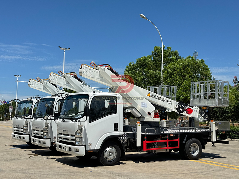 3 units of isuzu npr 22m aerial platform truck export to algeria