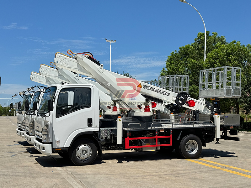 3 units of isuzu npr 22m aerial platform truck export to algeria