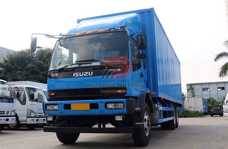 ISUZU FVZ 6X4 6HK1 20 tonų sunkiasvoris furgonas su hidrauliniu bagažinės dangčiu