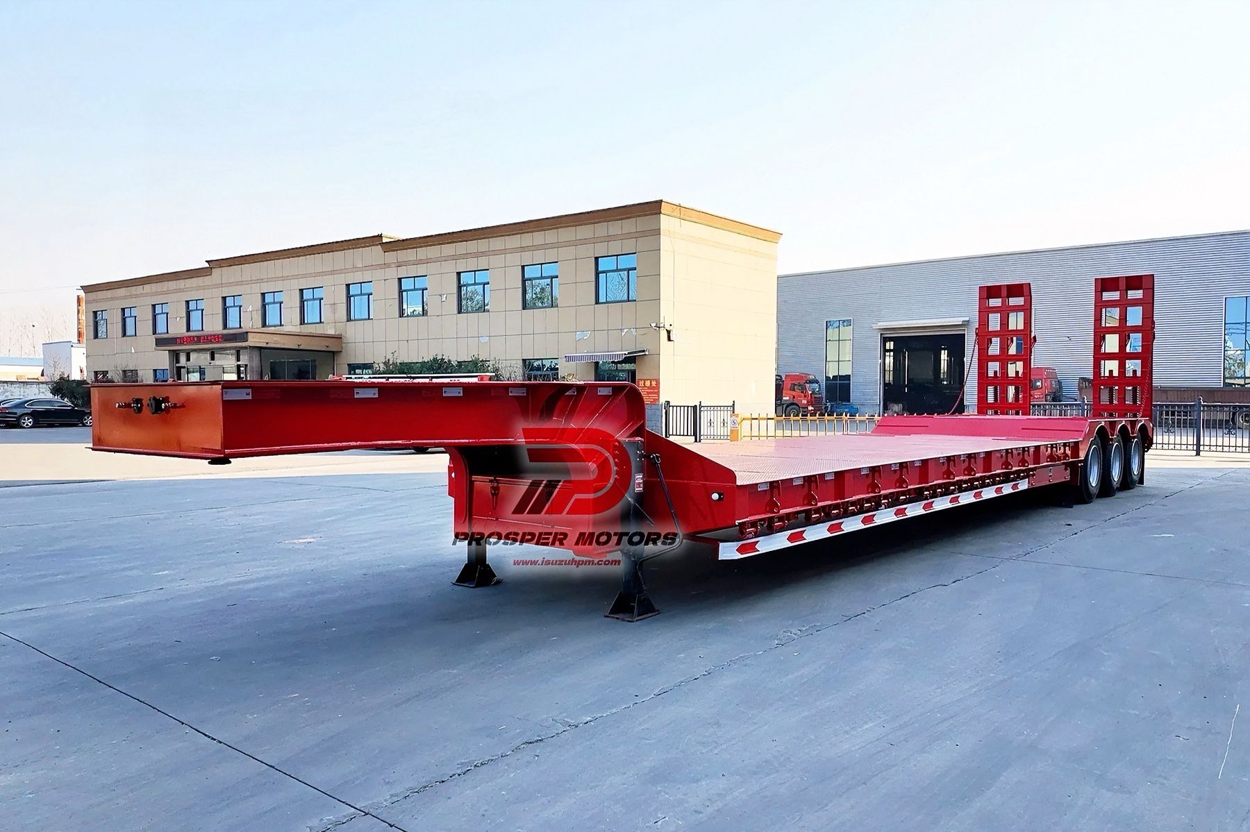 Trailer Lowboy para serviço pesado de 3 EIXOS