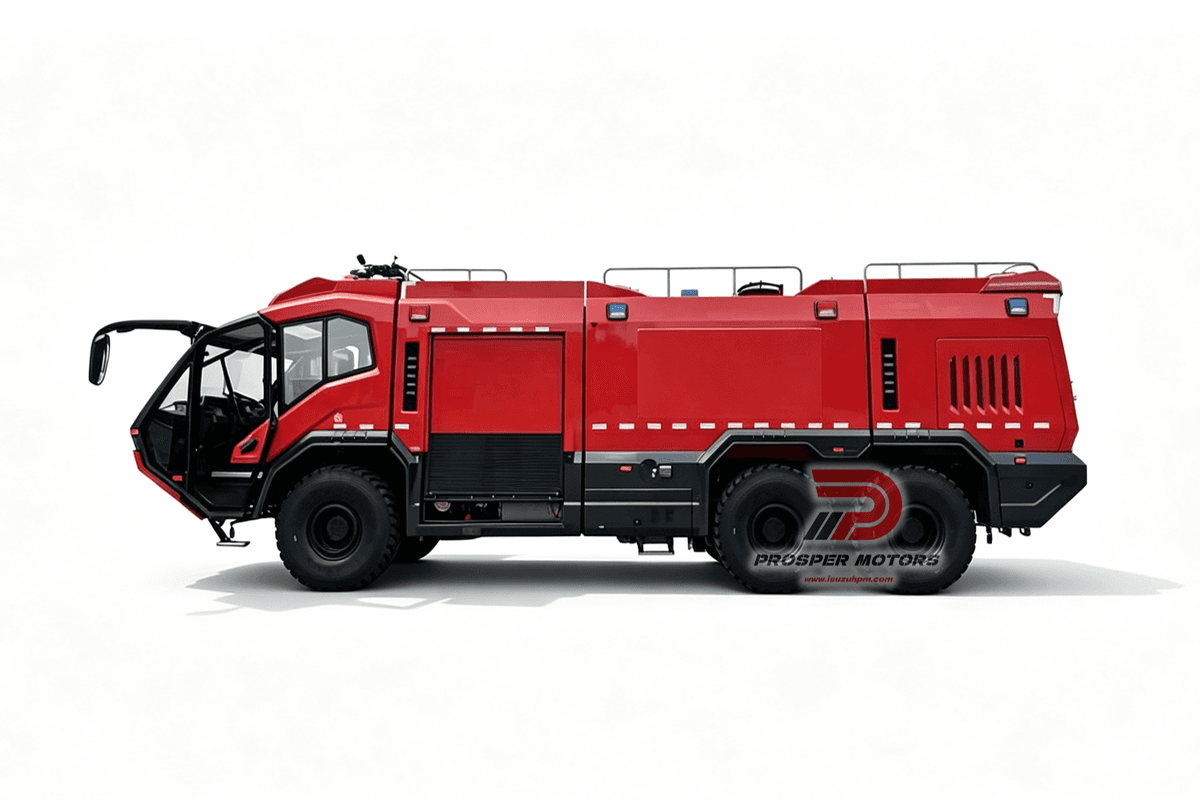 ARFF 6 × 6 Uçarlary halas etmek we ýangyn - Suw, köpük we gury - poroşok bilen söweşýän ulag
