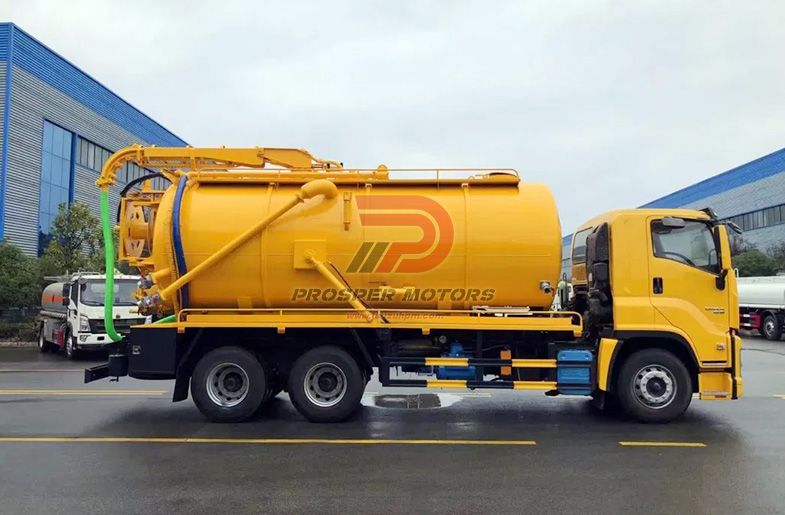 6WG1 420/460HP 20 cubic QINGLING ISUZU GIGA siab siab jetting tanker tsheb
