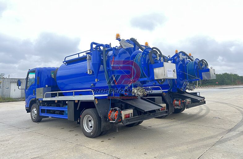 QINGLING ISUZU FSR 4HK1 205hp 8cbm 8000 литра Канализационен струен вакуумен камион