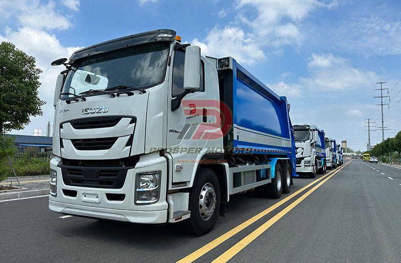 ISUZU 6X4 CYZ 380HP 22 sześcienne 22m3 22ton ciężka śmieciarka z zagęszczarką