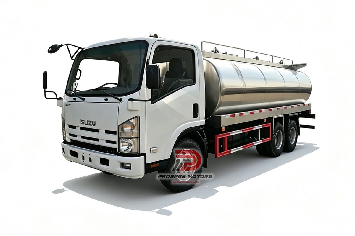 Camion-citerne à lait en acier inoxydable de qualité alimentaire ISUZU FRR 4X2 8 m³