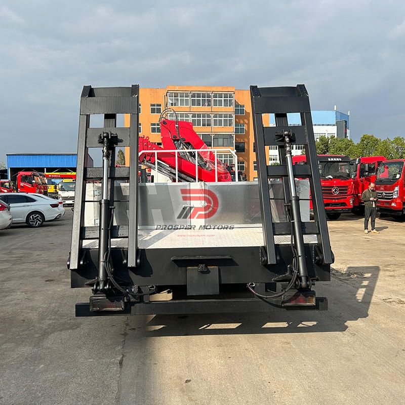 ISUZU FRR 4X2 KNUCKLE BOOM CRANE FLATBED TRUCK