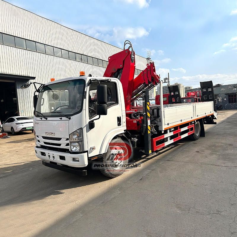 ISUZU FRR 4X2 KNUCKLE BOOM CRANE FLATBED TRUCK