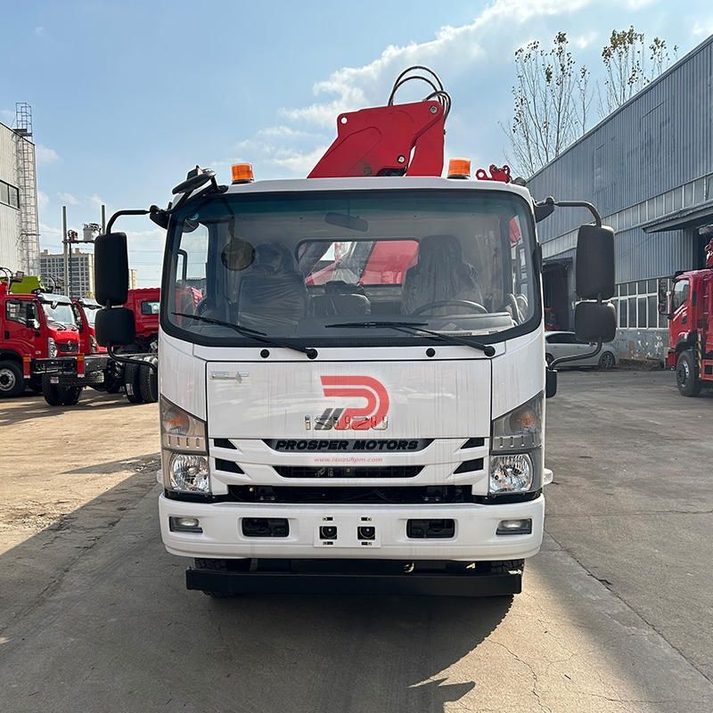 ISUZU FRR 4X2 KNUCKLE BOOM CRANE FLATBED TRUCK