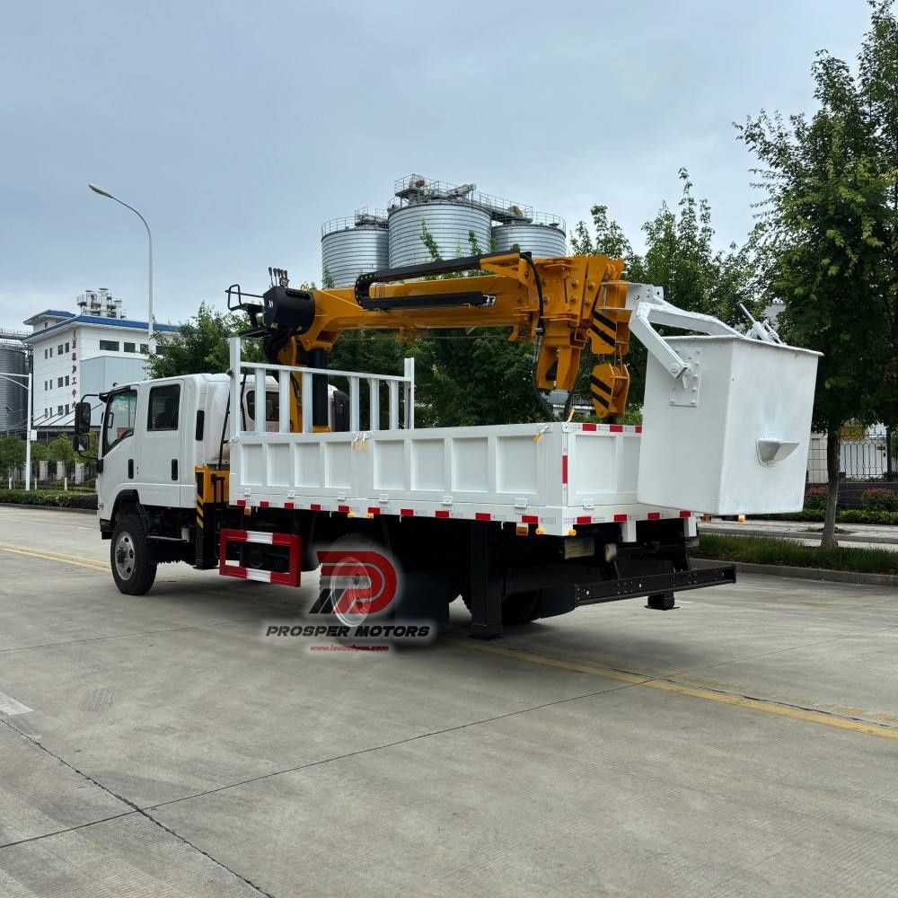 ●FRR 4X2 бум повдигане кош кран камион