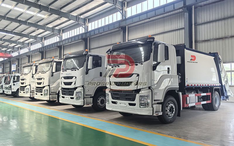 10 ክፍሎች ISUZU FVR 12-ኪዩቢክ ሜትር ኮምፓክተር የቆሻሻ መኪናዎች ወደ ፓናማ ተልከዋል