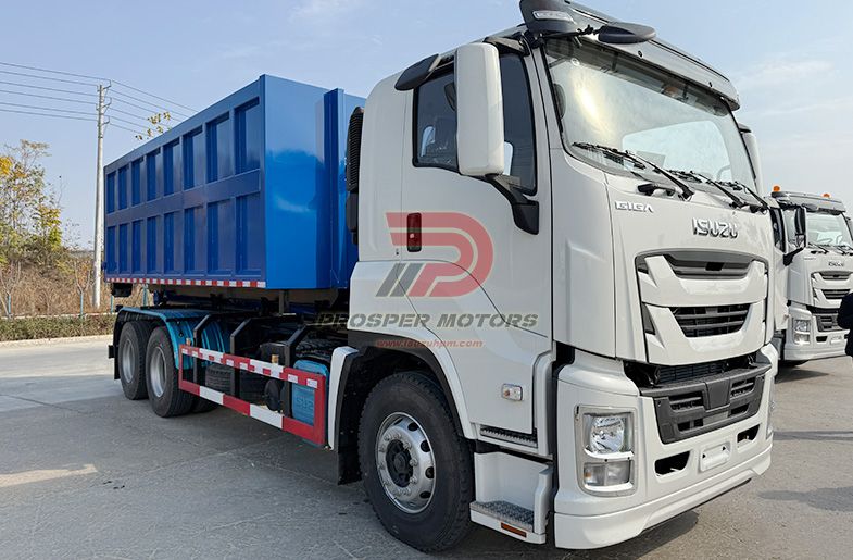 ISUZU GIGA 6X4 20cbm Tugas Berat Hook Arm Truk Sampah pikeun sanitasi Urban