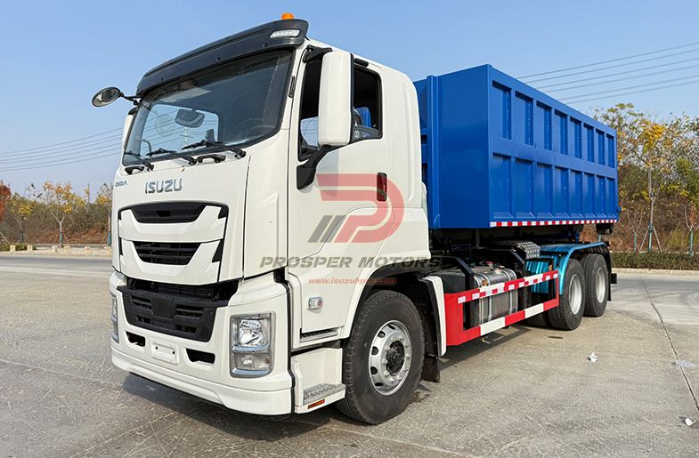 ISUZU GIGA 6X4 20cbm Tugas Berat Hook Arm Truk Sampah pikeun sanitasi Urban
