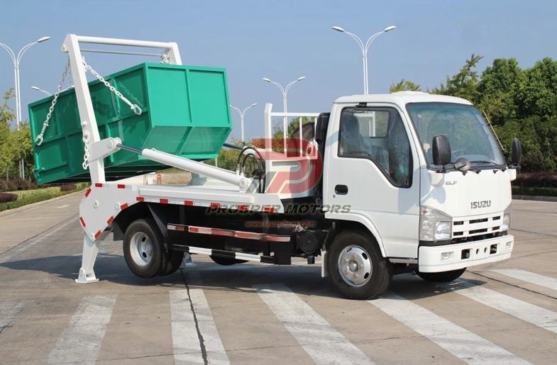 ISUZU NKR 4X2 6 PYÖRÄINEN 5CBM SKIP BIN KUKA-AUTO