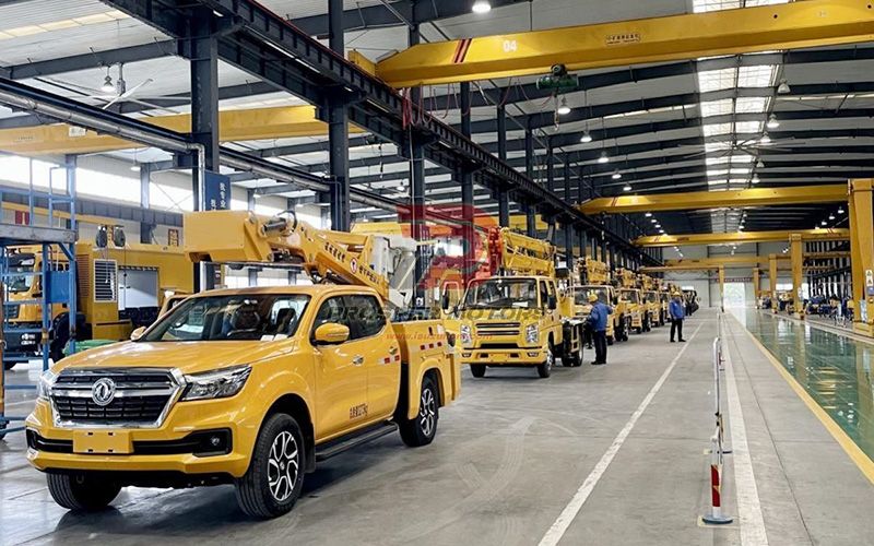 Aerial truck checking line