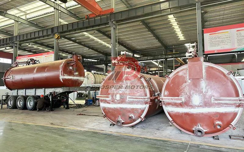Sewage suction trailer production line