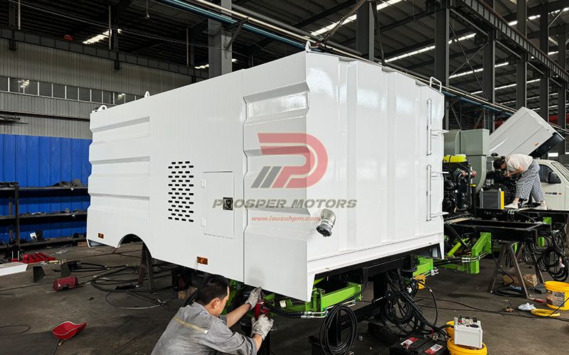 Sweeper truck assembly line