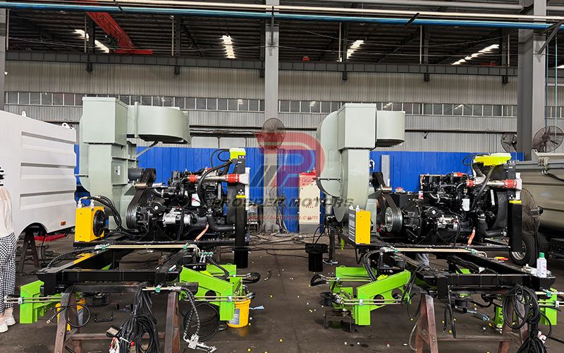 Sweeping truck assembly line